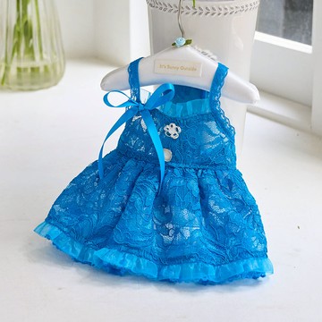 寵物服飾-洋裝Blooming閃耀浪漫蕾絲 CobaltBlue鈷藍-藍色尾巴韓國it’s 寵物衣服 狗狗禮服 狗狗洋裝