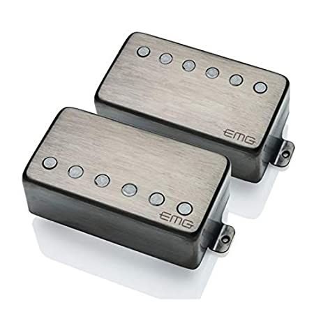 EMG 57 66 TW Set Dual Mode Guitar Pickup, Floyd Rose Spaced, Brushed Black