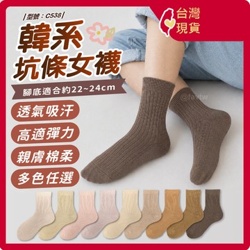 女襪 中筒襪 莫蘭迪【台灣現貨+發票】素色襪/韓系/文青襪/透氣/柔軟/休閒/型號:C538【FAV】
