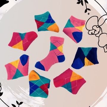 防滑童襪-菱格款