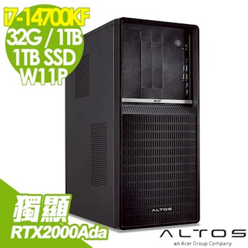 Acer宏碁 Altos P130F9 商用工作站 (i7-14700KF/32G/1TB+1TB SSD/RTX2000Ada-16G/500W/W11P)