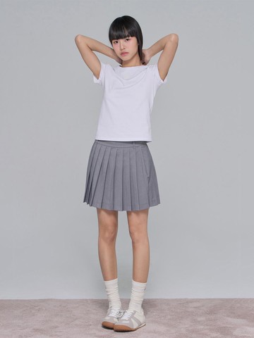 Cooling Denim-like Skirt with Inner Pants Golf [Light Grey]
