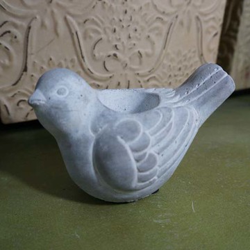 石頭質感 小鳥 燭臺 鄉村風格1入