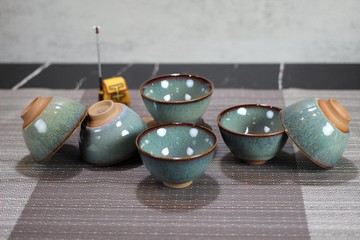 【送禮好物】50ml 天目釉 茶杯六入組 中式酒杯 鶯歌葉敏祥作品