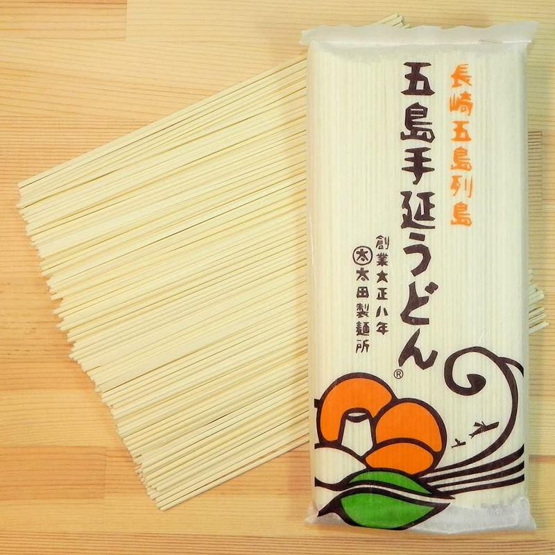 五島手延べうどんの老舗 太田製麺所 五島手延べうどん 5束 250g あごだしめん汁付