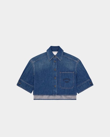 牛仔短版襯衫 - 38