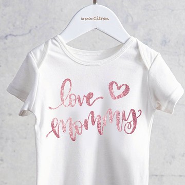 love mommy愛馬麻 玫瑰粉燙金包屁衣  女寶專屬 新生兒週歲生日禮