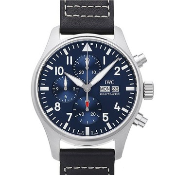 IWC 萬國錶 飛行員計時藍面藍皮帶(IW378003)x43mm