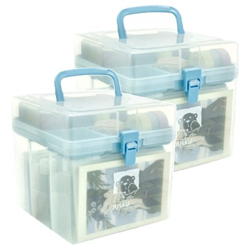 JUSKU 佳斯捷 大豆腐收納箱 #3157  18.5 x 17.5 x 18cm  顏色隨機  2個