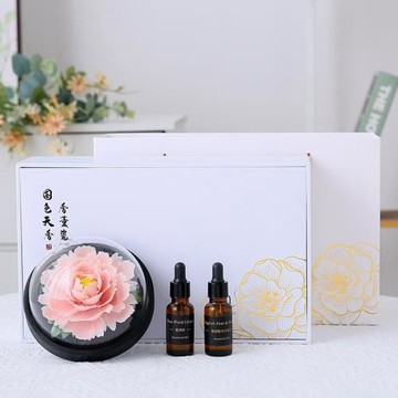 手捏陶瓷牡丹花火香薰擴香器辦公家居客廳裝飾擺件節日禮品禮物