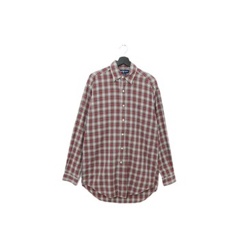 Back to Green-品牌襯衫 polo紅白綠格紋 sh-27//vintage shirt