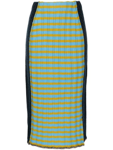 YANYAN KNITS - check-print knitted skirt - women - Lambs Wool - L - Multicolour