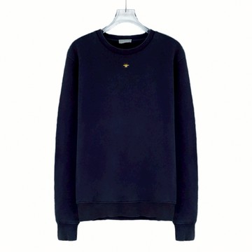 (L) dior質感棉質大學T黑色長袖上衣