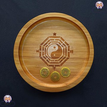 周易陰陽起卦盤六爻搖卦打卦盤金錢蓍草筮竹銅錢竹盤易經八卦竹盤