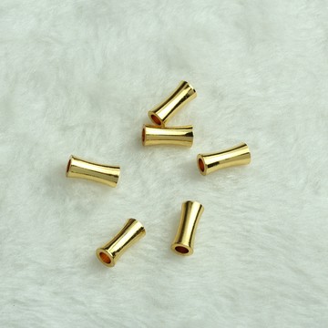 TL-(30pcs)-18k包金通孔光面小蠻腰柱形隔珠diy手工飾品配件項手鏈製作資料
