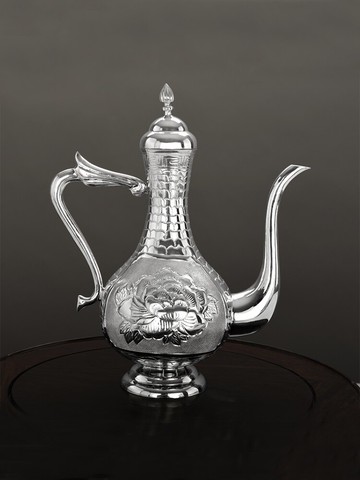 泰安銀業銀酒壺純銀999手工銀白酒杯酒具套裝酒具銀器結婚敬酒杯