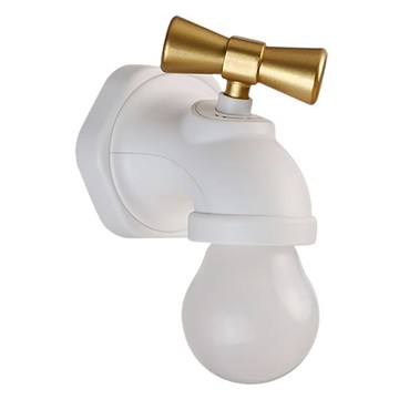 充電式復古水龍頭造型小夜燈 L5502H 148g  黑色/白色-顏色隨機