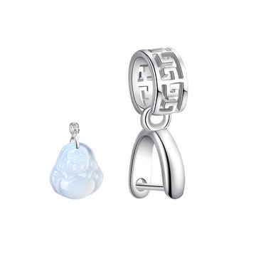 銀扣扣子S925銀吊墜扣瓜子扣頭翡翠玉器水晶夾扣項鏈卡扣男女