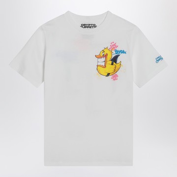 White T-shirt with Crypto Duck print