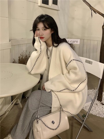 韓版慵懶寬鬆針織外套【J235】