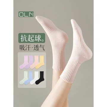 白色襪子女中筒襪夏季薄款輕運動吸汗透氣搭配樂福鞋春秋款長筒襪