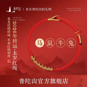 💕在臺出貨🔥普陀山馬年十二生肖本命年紅繩編織手繩2026破歲手鍊新款禮物禮盒