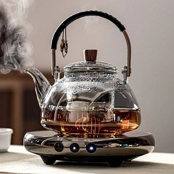 茶具 茶杯 套裝 茶具組煮茶器玻璃燒水壺蒸煮茶壺電陶爐白茶家用茶具小型養生煮茶爐套裝