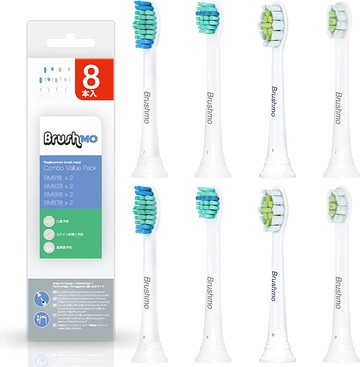 【日本代購】BRUMo 清潔刷Philips Sonicare 替換刷頭適用混合包裝8支裝