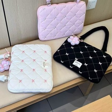 臺灣-出貨🔥韓國ins少女心蘋果筆記本電腦包ipad11寸保護套日韓風格牛津布拉