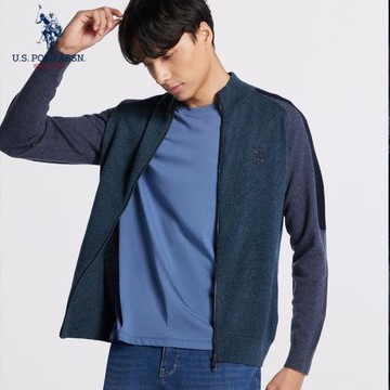uspoloassn秋冬男士針織外套美國馬球協會中年羊毛衫爸爸商務上衣