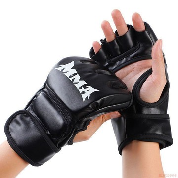 桃園出貨✨烈霸半指ufc拳擊手套BoxingMMA泰拳ufc訓練半指露指拳擊手套拳套
