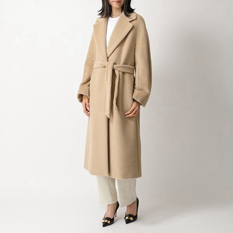 Maxmara Studio マックスマーラ Fionda ウール混アルパカ コート ロング丈 ガウン ベルテッドコート 003 キャメルベージュ レディース 通販 Lineポイント最大0 5 Get Lineショッピング