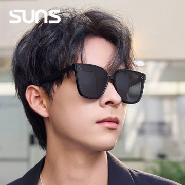 【SUNS】Polarized大框TR太陽眼鏡 韓星款三顆米釘墨鏡 大框顯小臉 防眩光 抗UV400