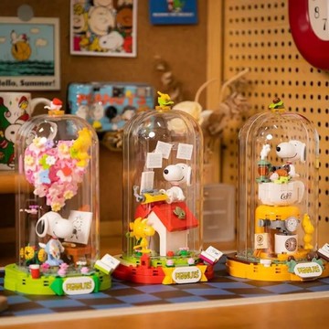 拼奇PANTASY 史努比 狂想曲系列 收藏積木-咖啡時光/紅房子暢想/繪畫世界