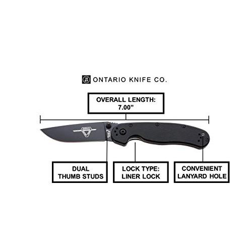 Ontario オンタリオ  Rat ラット Folder Black Handle ブラックブレード Knife アウトドア  ナイフ #8861 -正規品-