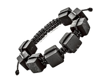 編織手鏈 Shungite手鏈立方體珠子