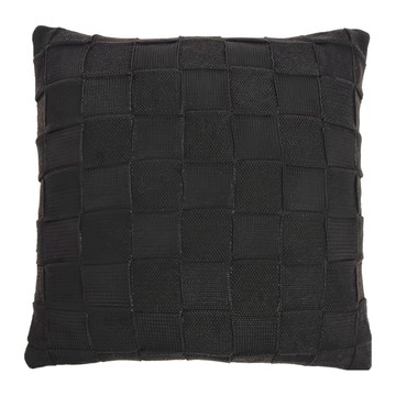 HOLA 和樂家居 伊登針織抱枕套 200g  50 x 50 x 1cm  立體方格 黑色