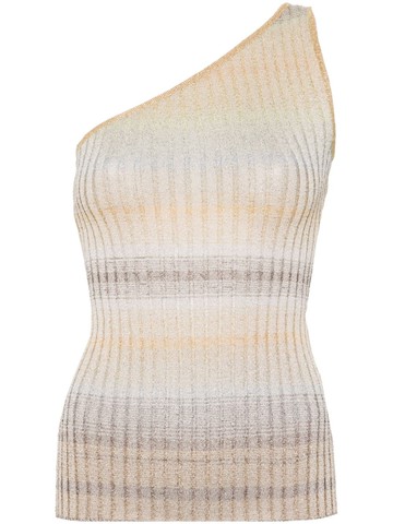 Missoni - one-shoulder knitted top - women - Metallic Fibre/Viscose/Polyamide - 38 - Neutrals