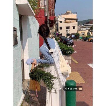 碎花吊帶疊穿半高領打底時尚套裝