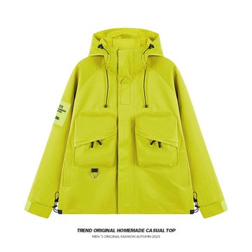 soinku原創潮牌運動戶外沖鋒衣防水情侶外套男美式寬松2023新款潮