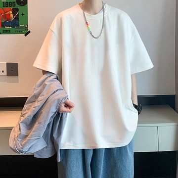【真！隔日達！】男女同款oversize基礎素面 短袖T恤重磅純棉版型 加闊剪裁夏日出街