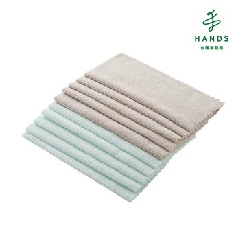 【LEC】激落君超細纖維抹布10入-卡其/淺綠(S00735)｜台隆手創館
