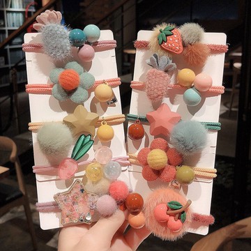 毛絨皮筋小女孩頭飾兒童發繩不傷發毛毛發圈女童扎頭頭繩寶寶發飾
