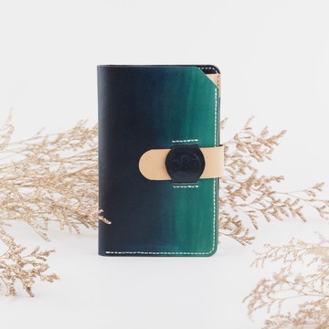 皮革護照套 個性旅行 深藍漸層色