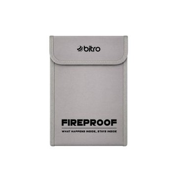 【bitro】 雙層防火收納袋 13*18cm 行動電源防爆袋 耐高溫 防水防塵 證件收納袋 現金收納包 鋰電池收納