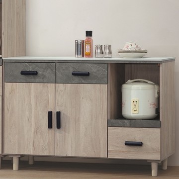 AS DESIGN雅司家具-雪恩4尺岩板石面碗盤餐櫃-121*40*82CM