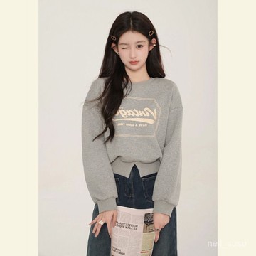 P3-純棉卡腰短款衛衣女初秋季2023新款小個子圓領長袖上衣設計感小衆