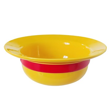 WANDU 瓦讀 珠點反邊草帽碗 9.75寸 - 草帽造型 亮色餐具  1個  黃色 + 紅色