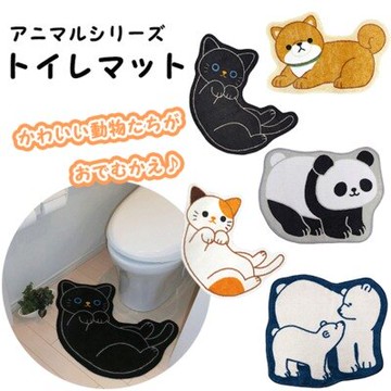 大賀屋 日貨 黑貓 地墊 貓咪地墊 防滑地墊 貓咪地墊 三花貓地墊 馬桶地墊 浴室地墊 陽台 C00010179