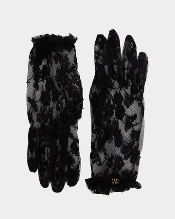 Floral Lace Cotton Blend Gloves
